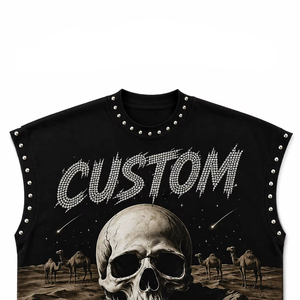 Débardeur personnalisé avec impression graphique en strass, nouveau t-shirt sans manches tendance, unisexe, confortable, streetwear, mode, vente en gros OEM - Product Image 4