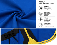 Shorts de Surf Personalizados para Hombre en Azul, Negro y Amarillo, de Secado Rápido, Transpirables, con Cordón Ajustable, para Playa y Deportes Acuáticos
