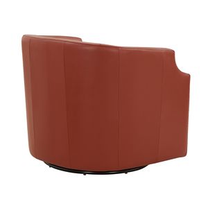 Poltrona Girevole Emmett in Pelle di Prima Qualità Color Caramello per Soggiorno - Product Image 3