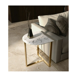Iron Side <b>Table</b> With Marble Top New Design Home Furniture Accent <b>Table</b> <b>Bedside</b> Sofa End <b>Table</b> Customized Wholesale - Product Image 1