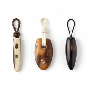 Bouton à boucle en corne de buffle polie, écologique et naturel, fait main, pour manteau, veste, vêtements et sacs - Product Image 5