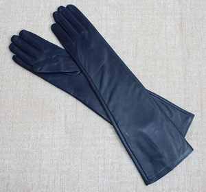 Black Leather Opera Length <b>Gloves</b> Women Retro Style Party Winter Formal Unlined Long <b>Glove</b> - Product Image 3