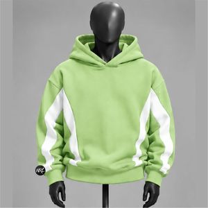 <b>Pink</b> Oversized Hooded <b>Sweatshirt</b> Unisex Regular Sleeves Solid Color Block Design Casual Autumn Wear Knitted Custom Logo Fashion - Product Image 5