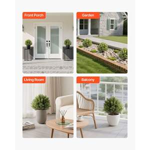 Juego de Árboles de Ciprés Artificiales de 16 Pulgadas, Arbustos Artificiales en Maceta, Plantas Artificiales con Estaca para el Suelo, Árbol de Seda Artificial con Apariencia Realista - Product Image 6