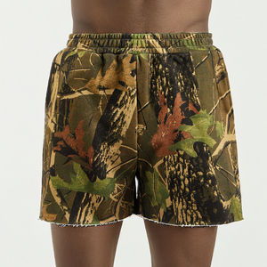 Service OEM Ensembles de sweats à capuche et shorts pour hommes, coupe oversize décontractée, imprimé camouflage, avec fermeture éclair, style boxy - Product Image 3