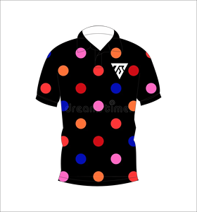 Men’s Black Multicolor Polka Dot Polo Shirt Short Sleeve Casual Fashion Breathable Slim Fit Summer Golf Shirt OEM Custom Logo - Product Image 1