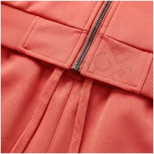 Ensemble de survêtement corail pour homme, manches longues, col montant, fermeture éclair sur le devant, couleur unie, respirant, coupe décontractée, pour l'automne - Product Image 5