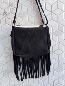 Nouvel Arrivage Sac à Main Bandoulière en Cuir Daim à Franges, Style Western avec Poil de Bovin, Ornements en Pierres, pour Femme, Design Unique - Product Image 3