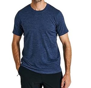 T-shirt en laine mérinos pour homme, 100 % coton, tricoté, couche de base douce, respirant, à manches courtes, col rond en laine - Product Image 5