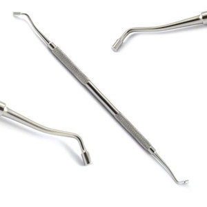 Outil dentaire en acier inoxydable à double extrémité pour le remplissage et la restauration des cavités dentaires - Product Image 1
