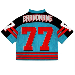 Streetwear <b>Soccer</b> Custom Sublimation Mesh Jersey OEM Football Shirt Men's Boxy American Football Jersey with Mesh Panels - Product Image 3