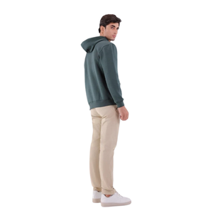 Sweat-shirt à capuche vert foncé personnalisé avec logo pour femme, en molleton épais, avec cordon de serrage, style streetwear, vente en gros - Product Image 2