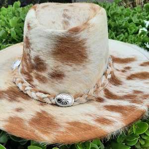 Chapeau de cowboy en cuir véritable, style western, chapeau en cuir classique pour homme, chapeau de cowboy en cuir durable - Product Image 1