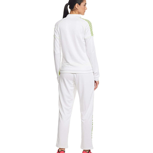 Women's White Lightweight Tracksuit Full <b>Zip</b> <b>Hooded</b> Sporty Geometric Pattern Breathable Polyester Sweatshirt Pants Set Spring - Product Image 2