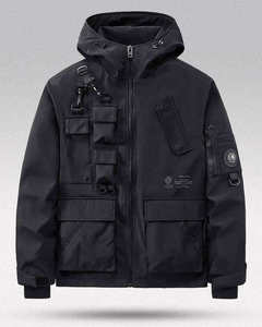 Veste tactique pour homme, vêtements de rue, multi-poches, coupe-vent à capuche, veste cargo utilitaire, vêtements de plein air fonctionnels urbains - Product Image 2