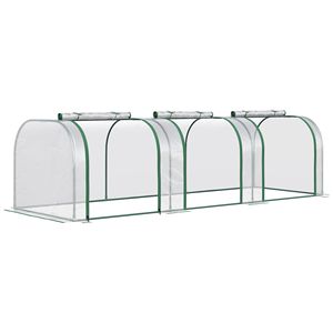 Serre tunnel portable 9,7 L x 3 W x 2,5 H avec 3 portes zippées, couverture en PVC résistante à l'eau et aux UV pour jardins - Product Image 1