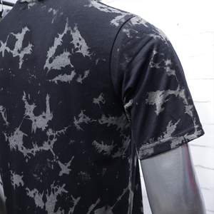 เสื้อยืดผ้าฝ้ายย้อมสีสันสดใสสำหรับผู้ชาย ทรงหลวม สไตล์สตรีท - Product Image 5