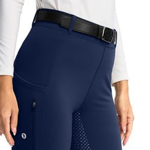 Nuevos pantalones de montar personalizados para mujer con agarre de silicona, mallas de equitación, diseños OEM personalizados, pantalones y pantalones de montar para jinetes. - Product Image 2