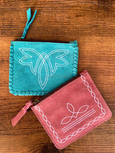 Monedero de cuero de ante de punto de bota de diseñador Popular multifuncional Mini monedero de cambio de billetera de cuero genuino occidental para mujer - Product Image 3