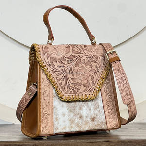 Sacs messagers pour femmes en cuir de vachette véritable, grande capacité, faits à la main, sacs à bandoulière en fourrure, sacs de voyage - Product Image 4
