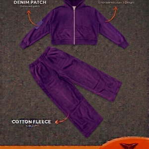 Conjuntos Deportivos de Invierno con Capucha para Hombre, 400 GSM, Felpa de Algodón, Ecológicos, de Secado Rápido, Bordados con Pedrería Brillante - Product Image 1