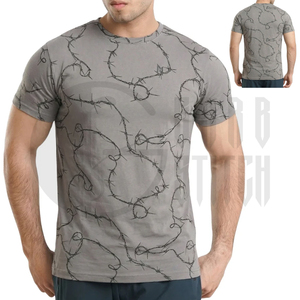 Camiseta de Manga Corta con Camuflaje para Hombre, Cuello Redondo, Corte Ajustado, Secado Rápido, Tejido de Punto, Camisa Informal con Estampado de Poliéster - Product Image 6