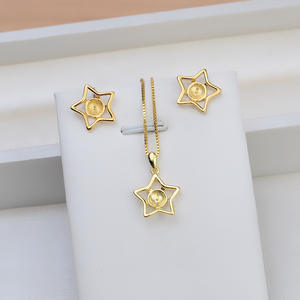 Juego de Colgantes de Pentagrama de Plata S925 para Mujer, Accesorios de Joyería de Perlas DIY con Bandeja Vacía, Conjuntos de Joyería de Moda 1382 - Product Image 1