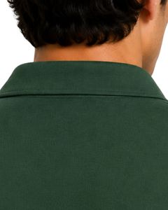 Polo de Hombre Verde Oscuro, Manga Corta, Tela Piqué de Algodón, Diseño Liso Informal, Cuello Camisero, Personalizable, para Golf, Verano - Product Image 3