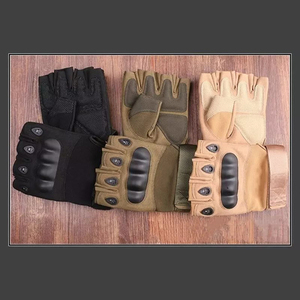 Guantes de Motociclismo de Cuero Genuino, Guantes Tácticos de Medio Dedo para Exteriores, para Tiro, Ciclismo, Paintball - Product Image 4