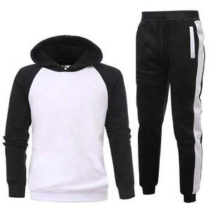 Conjunto de Sudadera con Capucha y Pantalones Jogger de Moda de Invierno para Hombre, Tallas Grandes, con Costuras, de Peso Pesado, Liso, con Cordón Ajustable - Product Image 4