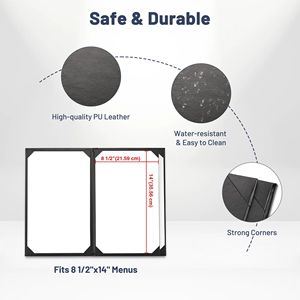 10 Pezzi Copertine per Menu 8.5x14 Pollici, Attrezzatura Essenziale per Ristoranti e Servizi Alberghieri - Product Image 4