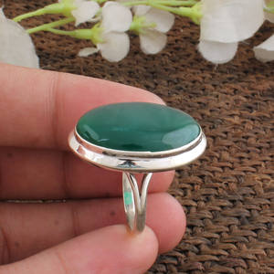 Anillo de Ónix Verde Natural, Plata de Ley 925, Corte Cojín, Anillo de Piedras Preciosas Hecho a Mano, Joyería Fina para Mujer, Proveedor Mayorista, Personalizado - Product Image 3