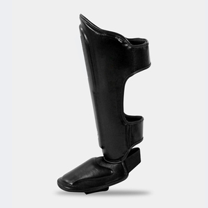 Protège-tibias en cuir légers personnalisés haut de gamme avec protection du pied et du genou – Vente en gros de protège-tibias de kickboxing - Product Image 2