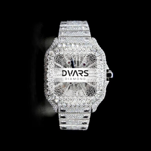 Reloj de Lujo con Caja Cuadrada Certificada IDGL, con Diamantes Moissanite de 20 mm, para Hombre y Mujer, Elegante Reloj para Fiestas, Eventos y Regalos, India - Product Image 1