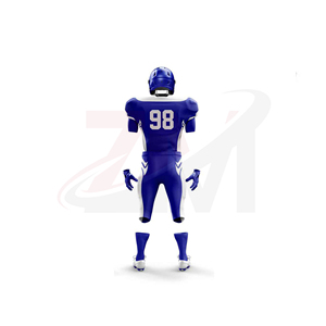 Conjunto de Uniforme de Fútbol Americano Azul y Blanco con Estampado por Sublimación, Transpirable, Talla Adulto para Hombre, Servicio OEM, Nueva Llegada, Marca Personalizada - Product Image 3