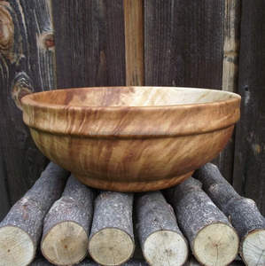 Bol de service en bois vernis brun brillant Accessoire d'ustensiles de cuisine moderne le plus vendu Petit bol de service de plat de soupe fait main réutilisable - Product Image 2