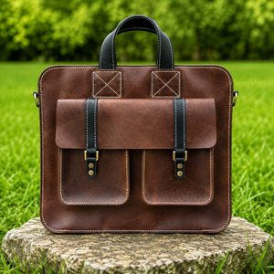 Maletín de Oficina de Cuero Genuino Premium, Bolso de Hombro Vintage para Computadora - Product Image 3