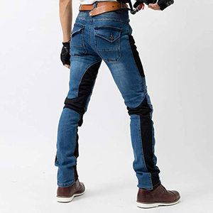 Jean de motard vintage décontracté pour homme de haute qualité en Kevlar, nouveau design, coupe-vent, délavé, extensible, pantalon de moto grande taille - Prix - Product Image 4