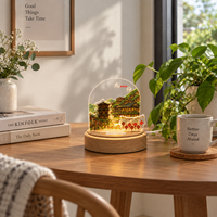 Lampe aromatique LED CALA Jiufen Mountain Town avec base en bois, design amovible, impression personnalisée, souvenir de Taïwan, veilleuse, coffret cadeau