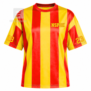 Custom NSPDK Sorority Sweatshirt Striped Short Sleeve red & gold Casual Style for female with polyester lining - Product Image 1