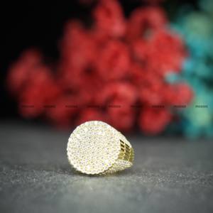 Anillo de Compromiso con Diamante Moissanite de Corte Brillante Redondo, Chapado en Oro Amarillo, Joyería de Lujo de Phoenix Enterprise - Product Image 2