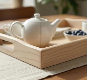 Solid Wood <b>Foldable</b> Eco Friendly Serving Tray Wooden Coffee <b>Table</b> Tray Handmade <b>Kitchen</b> Decor & Catering Housewarming Gift - Product Image 5