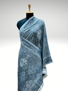 Châle Jamawar de Luxe : Écharpe Traditionnelle Cachemire en Jacquard Floral Mélangé de Laine – Stole de Mariage Ethnique et Écharpe d'Hiver pour Femme - Product Image 4