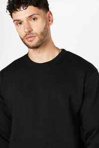 Sudadera Negra de Cuello Redondo para Hombre, Corte Regular, Color Sólido, Tejida, Manga Larga, Informal, para Verano - Product Image 4