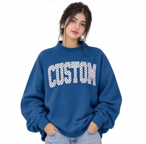 Suéter Oversize de Cuello Alto para Mujer, de Algodón y Felpa, Corte Holgado, Manga Larga, Ropa Casual, Fabricante Mayorista - Product Image 1