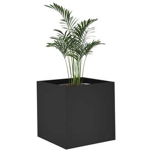 Jardinière carrée en bois d'ingénierie noir 15,7x15,7x15,7 cm – Pots et jardinières - Product Image 4