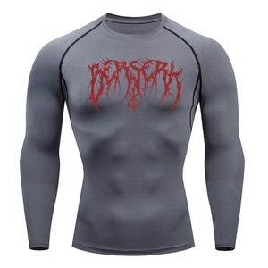 <b>Men's</b> Customize Long Sleeve Rashguard BJJ MMA Muay Thai Grappling Compression 4-Way <b>Stretch</b> Polyester Spandex Sublimation - Product Image 5
