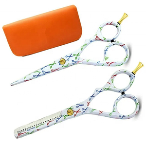 Ensemble de ciseaux de coiffure professionnels pour salon, ciseaux à effiler pour barbier, pour droitiers, manche moyen, en acier inoxydable, lame et pointe aiguisées - Product Image 2