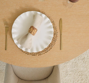 Moderno Juego de Comedor Ovalado de 8 Piezas de Madera de Teca Sólida con Sillas Tapizadas y Base Cruzada para Comedor, Hogar, Villa u Hotel - Product Image 6