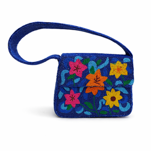 Pochette de soirée de luxe faite à la main en verre perlé à motif floral, petite pochette à fleurs pour mariage et fête, collection 2026 - Product Image 1